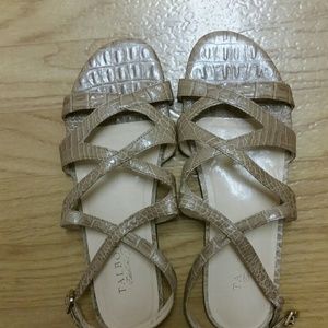 New Talbot tan brown flat sandal  genuine leather